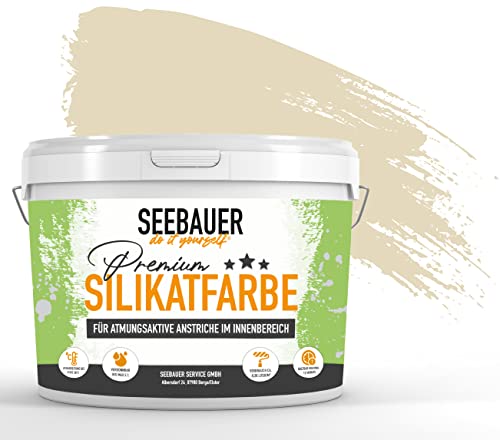 SEEBAUER diy® Silikatfarbe Gelb für Innen (No. 433 Vanilla Cream 5,0 Liter) Mineralfarbe Gelbtöne hohe Deckkraft von SEEBAUER diy