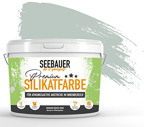 SEEBAUER diy® Silikatfarbe Grün für Innen (No. 769 Ocean Grass 5,0 Liter) Mineralfarbe Grüntöne hohe Deckkraft von SEEBAUER diy