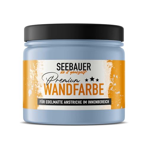 SEEBAUER diy® Wandfarbe Blau für Innen (No. 845 Pale Heaven 300 ml) Edelmatte Blautöne hohe Deckkraft von SEEBAUER diy