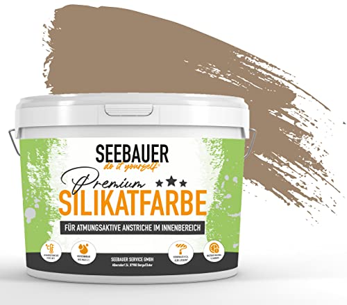 SEEBAUER diy® Silikatfarbe Braun für Innen (No. 645 Pure Earth 300 ml) Mineralfarbe Brauntöne hohe Deckkraft von SEEBAUER diy