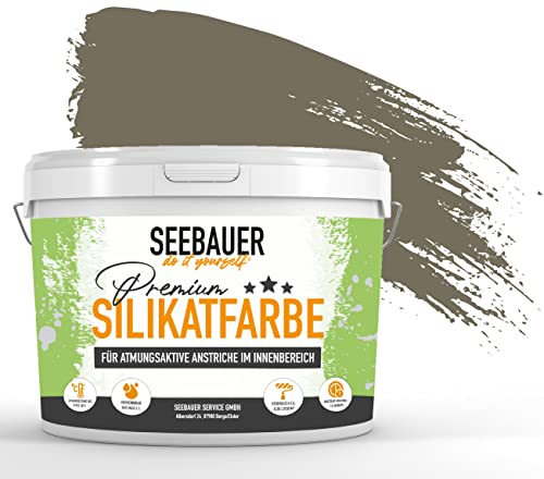 SEEBAUER diy® Silikatfarbe Braun für Innen (No. 660 Khaki Fruit 300 ml) Mineralfarbe Brauntöne hohe Deckkraft von SEEBAUER diy