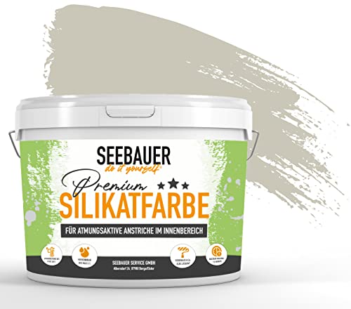 SEEBAUER diy® Silikatfarbe Braun für Innen (No. 665 Khaki Fruit 300 ml) Mineralfarbe Brauntöne hohe Deckkraft von SEEBAUER diy