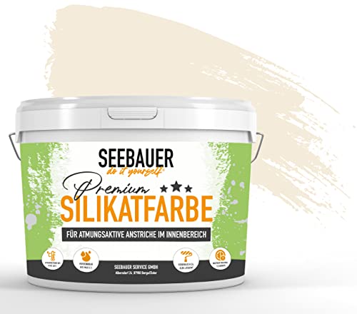 SEEBAUER diy® Silikatfarbe Gelb für Innen (No. 435 Vanilla Cream 2,5 Liter) Mineralfarbe Gelbtöne hohe Deckkraft von SEEBAUER diy