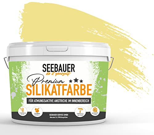 SEEBAUER diy® Silikatfarbe Gelb für Innen (No. 453 Sun Flower 12,5 Liter) Mineralfarbe Gelbtöne hohe Deckkraft von SEEBAUER diy