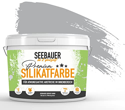 SEEBAUER diy® Silikatfarbe Grau für Innen (No. 220 Grey Stone 300 ml) Mineralfarbe Grautöne hohe Deckkraft von SEEBAUER diy