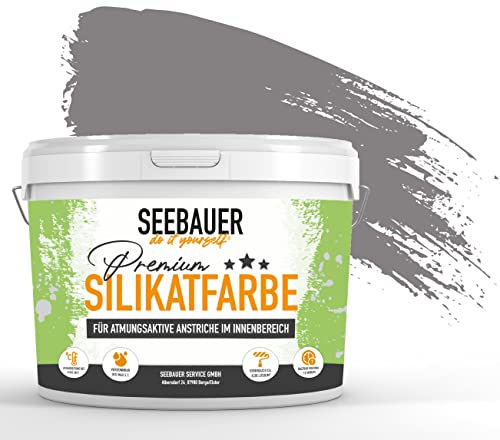 SEEBAUER diy® Silikatfarbe Grau für Innen (No. 231 Misty Moor 12,5 Liter) Mineralfarbe Grautöne hohe Deckkraft von SEEBAUER diy