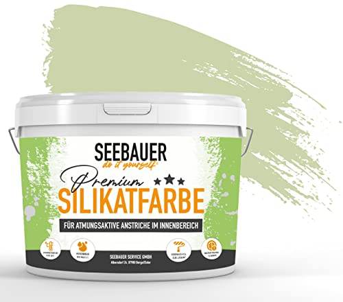 SEEBAUER diy® Silikatfarbe Grün für Innen (No. 714 Mystic Bamboo 300 ml) Mineralfarbe Grüntöne hohe Deckkraft von SEEBAUER diy