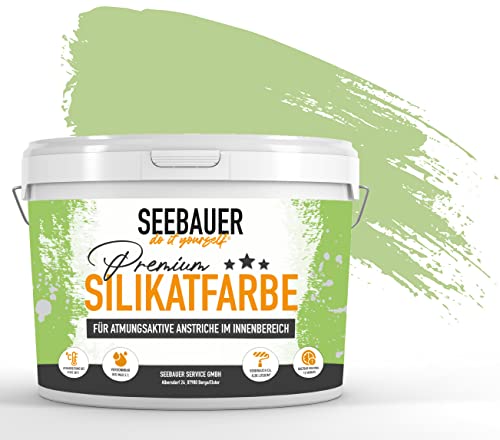 SEEBAUER diy® Silikatfarbe Grün für Innen (No. 735 Spring Feeling 2,5 Liter) Mineralfarbe Grüntöne hohe Deckkraft von SEEBAUER diy