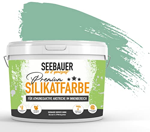 SEEBAUER diy® Silikatfarbe Grün für Innen (No. 752 Pine Bloom 12,5 Liter) Mineralfarbe Grüntöne hohe Deckkraft von SEEBAUER diy