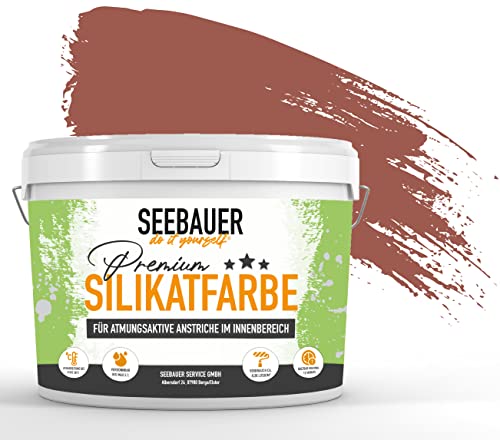 SEEBAUER diy® Silikatfarbe Rot für Innen (No. 318 Rose Hip 2,5 Liter) Mineralfarbe Rottöne hohe Deckkraft von SEEBAUER diy