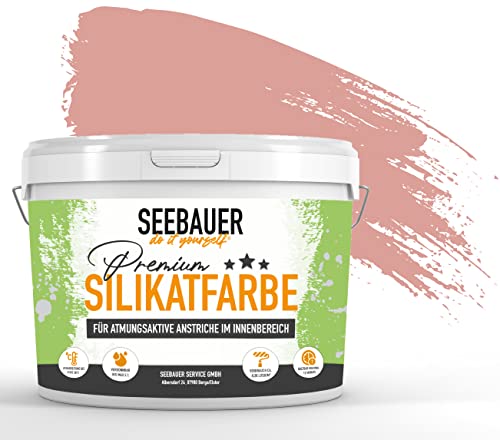 SEEBAUER diy® Silikatfarbe Rot für Innen (No. 322 Grand Canyon 5,0 Liter) Mineralfarbe Rottöne hohe Deckkraft von SEEBAUER diy