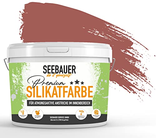 SEEBAUER diy® Silikatfarbe Rot für Innen (No. 324 Cherry Kiss 2,5 Liter) Mineralfarbe Rottöne hohe Deckkraft von SEEBAUER diy