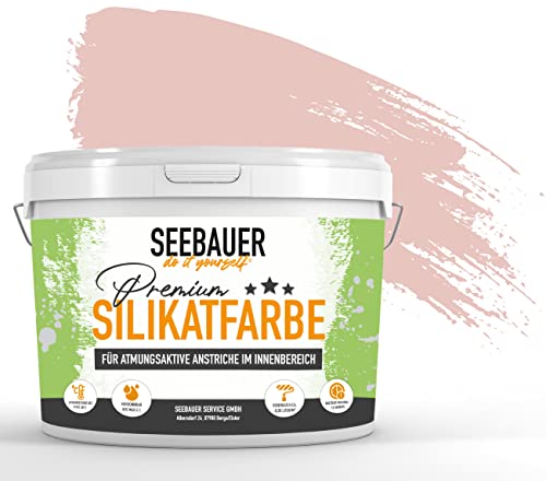 SEEBAUER diy® Silikatfarbe Rot für Innen (No. 329 Cherry Kiss 5,0 Liter) Mineralfarbe Rottöne hohe Deckkraft von SEEBAUER diy