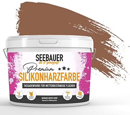 SEEBAUER diy® Silikonharzfarbe Braun Fassadenfarbe (No. 601 Chestnut Tree 2,5 Liter) Selbstreinigend mit Lotuseffekt von SEEBAUER diy