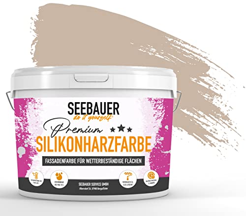 SEEBAUER diy® Silikonharzfarbe Braun Fassadenfarbe (No. 647 Pure Earth 300 ml) Selbstreinigend mit Lotuseffekt von SEEBAUER diy