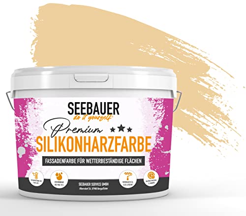 SEEBAUER diy® Silikonharzfarbe Gelb Fassadenfarbe (No. 414 Honey Bee 300 ml) Selbstreinigend mit Lotuseffekt von SEEBAUER diy