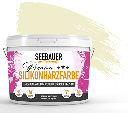 SEEBAUER diy® Silikonharzfarbe Gelb Fassadenfarbe (No. 459 Lemon Soda 300 ml) Selbstreinigend mit Lotuseffekt von SEEBAUER diy