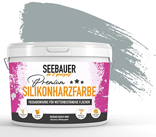 SEEBAUER diy® Silikonharzfarbe Grau Fassadenfarbe (No. 214 Mountain Slate 300 ml) Selbstreinigend mit Lotuseffekt von SEEBAUER diy