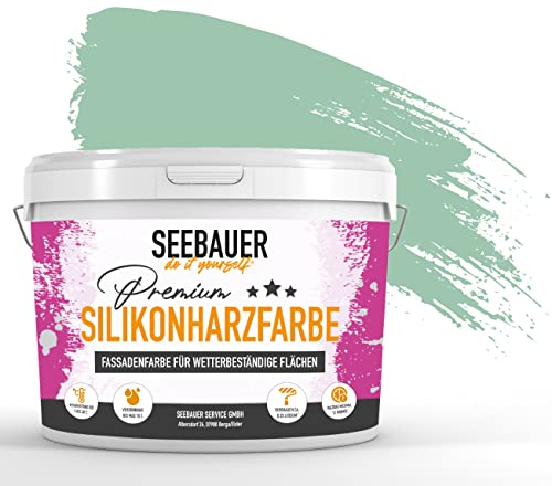 SEEBAUER diy® Silikonharzfarbe Grün Fassadenfarbe (No. 753 Pine Bloom 300 ml) Selbstreinigend mit Lotuseffekt von SEEBAUER diy