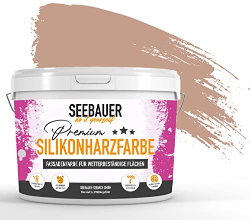 SEEBAUER diy® Silikonharzfarbe Rot Fassadenfarbe (No. 306 Canadian Forrest 2,5 Liter) Selbstreinigend mit Lotuseffekt von SEEBAUER diy