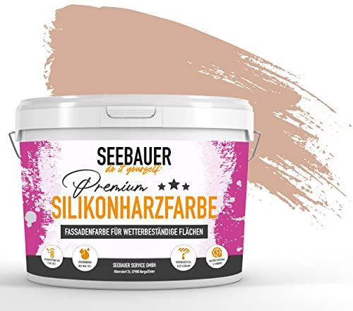 SEEBAUER diy® Silikonharzfarbe Rot Fassadenfarbe (No. 307 Canadian Forrest 2,5 Liter) Selbstreinigend mit Lotuseffekt von SEEBAUER diy