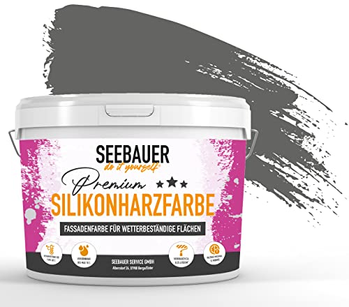 SEEBAUER diy® Silikonharzfarbe Schwarz Fassadenfarbe (No. 104 Black Pearl 300 ml) Selbstreinigend mit Lotuseffekt von SEEBAUER diy