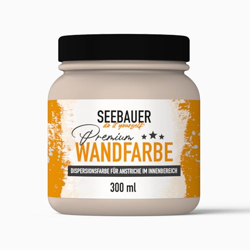 SEEBAUER diy® Wandfarbe Braun für Innen (No. 611 Hazel Eyes 300 ml) Edelmatte Brauntöne hohe Deckkraft von SEEBAUER diy