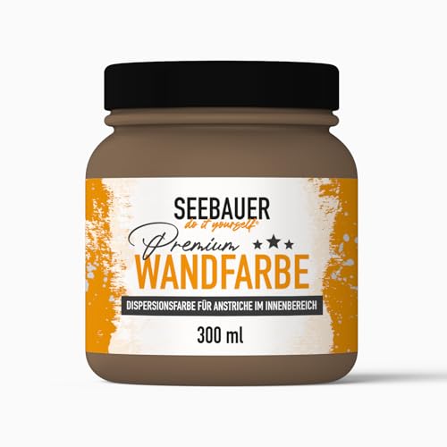 SEEBAUER diy® Wandfarbe Braun für Innen (No. 642 Pure Earth 300 ml) Edelmatte Brauntöne hohe Deckkraft von SEEBAUER diy