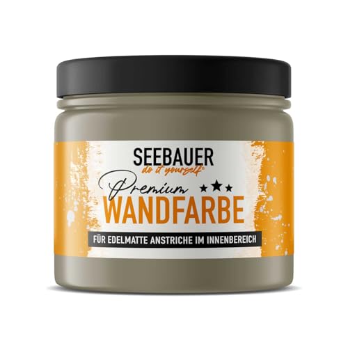 SEEBAUER diy® Wandfarbe Braun für Innen (No. 663 Khaki Fruit 300 ml) Edelmatte Brauntöne hohe Deckkraft von SEEBAUER diy