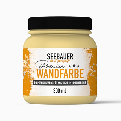 SEEBAUER diy® Wandfarbe Gelb für Innen (No. 447 Maple Leaf 300 ml) Edelmatte Gelbtöne hohe Deckkraft von SEEBAUER diy