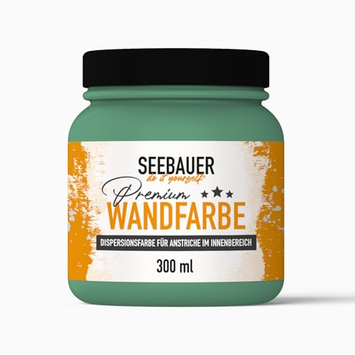 SEEBAUER diy® Wandfarbe Grün für Innen (No. 751 Pine Bloom 300 ml) Edelmatte Grüntöne hohe Deckkraft von SEEBAUER diy