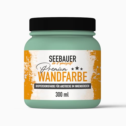 SEEBAUER diy® Wandfarbe Grün für Innen (No. 753 Pine Bloom 300 ml) Edelmatte Grüntöne hohe Deckkraft von SEEBAUER diy