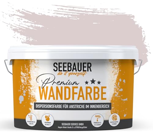 SEEBAUER diy Wandfarbe Lila 2,5L für Innen (No. 959 Plum Cake) Edelmatte lila Innenfarbe - Violetttöne sehr hohe Deckkraft - Matt, Abwaschbar und Tropffrei von SEEBAUER diy