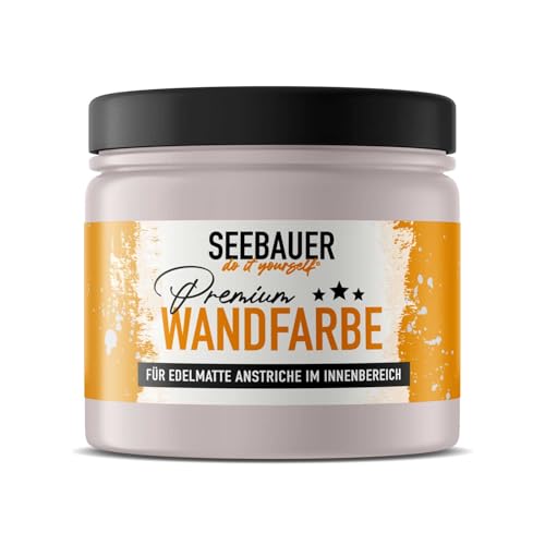 SEEBAUER diy Wandfarbe Lila 300ML für Innen (No. 959 Plum Cake) Edelmatte lila Innenfarbe - Violetttöne sehr hohe Deckkraft - Matt, Abwaschbar und Tropffrei von SEEBAUER diy