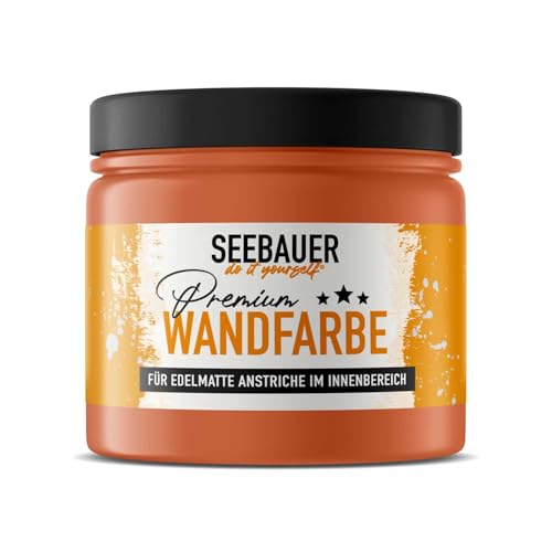 SEEBAUER diy® Wandfarbe Orange für Innen (No. 502 Bali Sunset 300 ml) Edelmatte Orangetöne hohe Deckkraft von SEEBAUER diy