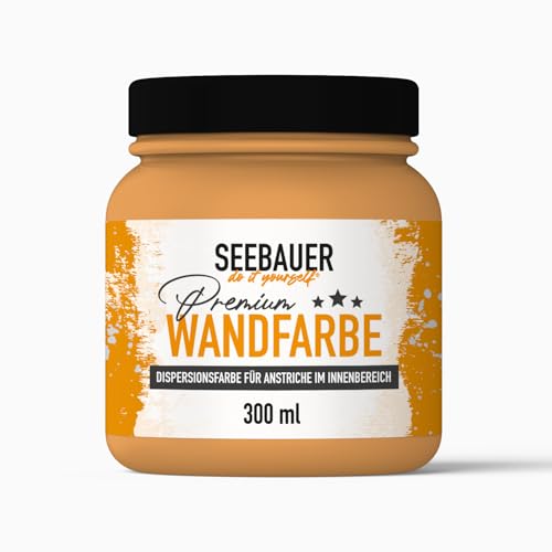 SEEBAUER diy® Wandfarbe Orange für Innen (No. 514 Tropical Taste 300 ml) Edelmatte Orangetöne hohe Deckkraft von SEEBAUER diy