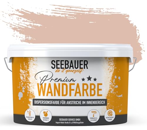 SEEBAUER diy® Wandfarbe Rot für Innen (No. 308 Canadian Forrest 2,5 Liter) Edelmatte Rottöne hohe Deckkraft von SEEBAUER diy