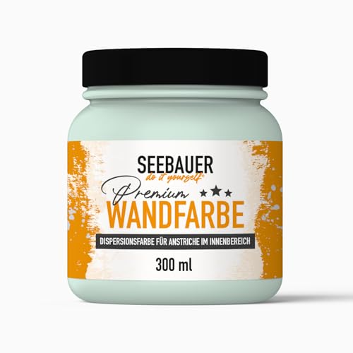 SEEBAUER diy® Wandfarbe Türkis für Innen (No. 777 Indian Sea 300 ml) Edelmatte Grüntöne hohe Deckkraft von SEEBAUER diy