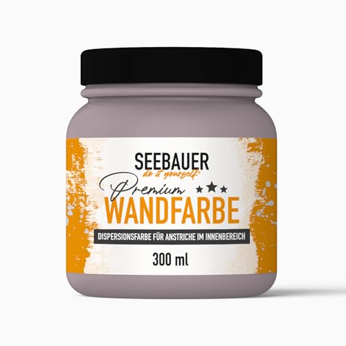 SEEBAUER diy Wandfarbe Lila 300ML für Innen (No. 930 Purple Blossom) Edelmatte lila Innenfarbe - Violetttöne sehr hohe Deckkraft - Matt, Abwaschbar und Tropffrei von SEEBAUER diy