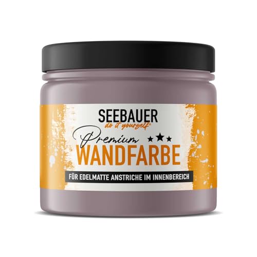SEEBAUER diy Wandfarbe Lila 300ML für Innen (No. 930 Purple Blossom) Edelmatte lila Innenfarbe - Violetttöne sehr hohe Deckkraft - Matt, Abwaschbar und Tropffrei von SEEBAUER diy