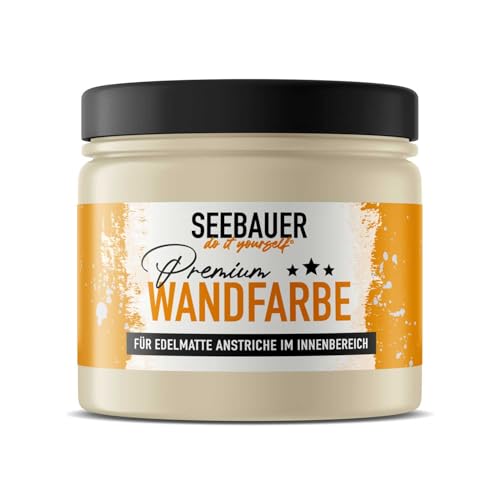 SEEBAUER diy® Wandfarbe Beige für Innen (No. 433 Vanilla Cream 300 ml) Edelmatte Gelbtöne hohe Deckkraft von SEEBAUER diy