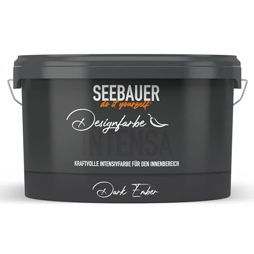 SEEBAUER diy Intensivfarbe INTENSA Anthrazit 2,5L (Dark Ember) Edelmatte Wandfarbe Schwarz - Innenfarbe sehr hohe Deckkraft - Matt, Abwaschbar und Tropffrei von SEEBAUER diy