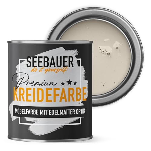 SEEBAUER diy Kreidefarbe für Möbel Beige 375ml für Innen (No. 005 Orchid Dream) Möbelfarbe ohne Schleifen - Holzfarbe extra matt - Holzlack, Möbellack hohe Deckkraft von SEEBAUER diy