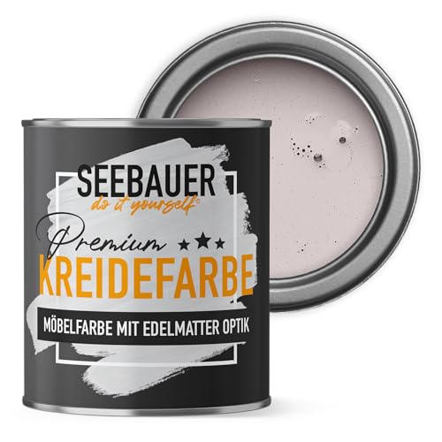 SEEBAUER diy Kreidefarbe für Möbel Lila 750ml für Innen (No. 959 Plum Cake) Möbelfarbe ohne Schleifen - Holzfarbe extra matt - Holzlack, Möbellack hohe Deckkraft von SEEBAUER diy