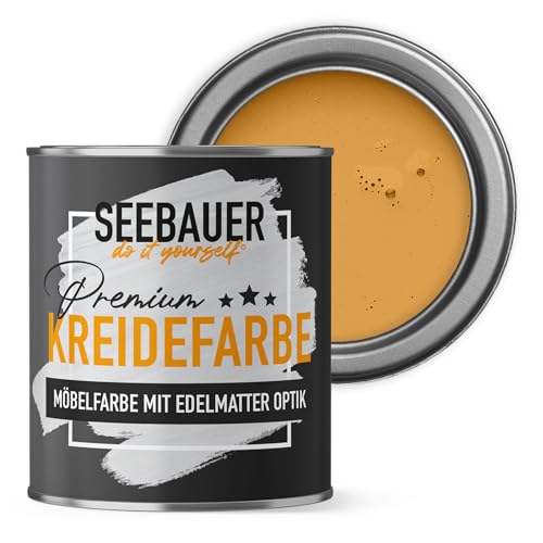 SEEBAUER diy Kreidefarbe für Möbel Orange 750ml für Innen (No. 515 Tropical Taste) Möbelfarbe ohne Schleifen - Holzfarbe extra matt - Holzlack, Möbellack hohe Deckkraft von SEEBAUER diy