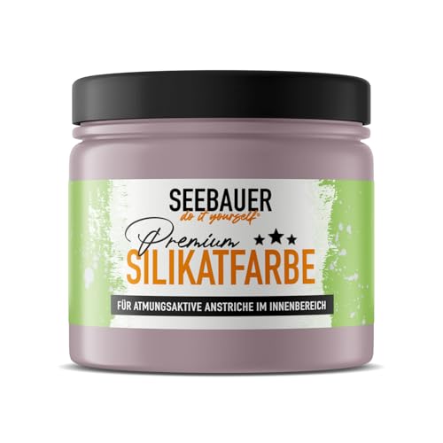 SEEBAUER diy Silikatfarbe Violett 300ml für Innen (No. 957 Plum Cake) Atmungsaktive Mineralfarbe für Allergiker - Abwaschbare Wandfarbe - Violetttöne hohe Deckkraft von SEEBAUER diy