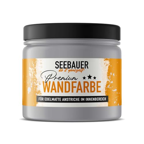 SEEBAUER diy® Wandfarbe Grau für Innen (No. 220 Grey Stone 300 ml) Edelmatte Grautöne hohe Deckkraft von SEEBAUER diy