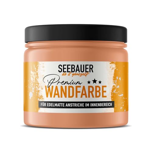 SEEBAUER diy® Wandfarbe Orange für Innen (No. 505 Bali Sunset 300 ml) Edelmatte Orangetöne hohe Deckkraft von SEEBAUER diy