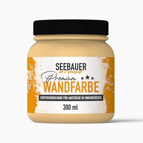 SEEBAUER diy® Wandfarbe Orange für Innen (No. 517 Tropical Taste 300 ml) Edelmatte Orangetöne hohe Deckkraft von SEEBAUER diy