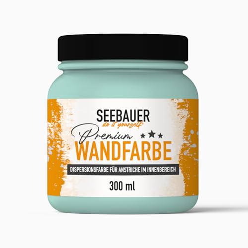 SEEBAUER diy® Wandfarbe Türkis für Innen (No. 775 Indian Sea 300 ml) Edelmatte Grüntöne hohe Deckkraft von SEEBAUER diy